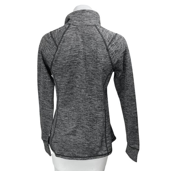 Nike Dri-Fit Gray Herringbone Long Sleeve Zip Up Activewear Sweatshirt Jacket L - Picture 2 of 4